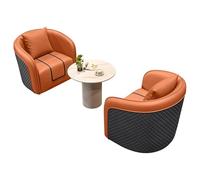 MPLFHSYOS Set di divani singoli con tavolo in pietra, divani in pelle di alta qualità, divano avvolgente con seduta profonda, set di mobili for soggiorno(B)