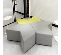 MPLFHSYOS Set di divani triangolari modulari in tessuto di lino con struttura in legno massello, panca versatile for asili nido, asili nido, hall, lounge e centri di formazione(E)