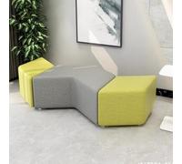 MPLFHSYOS Set di divani triangolari modulari in tessuto di lino con struttura in legno massello, panca versatile for asili nido, asili nido, hall, lounge e centri di formazione(A)