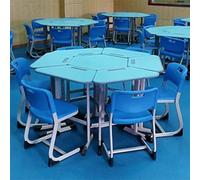 MPLFHSYOS Set di scrivanie modulari trapezoidali ed esagonali/ottagonali - Mobili intelligenti for la consulenza sulla salute mentale e for spazi creativi for istituti formazione scolastica(B1)