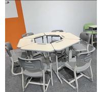 MPLFHSYOS Set di scrivanie modulari trapezoidali ed esagonali/ottagonali - Mobili intelligenti for la consulenza sulla salute mentale e for spazi creativi for istituti formazione scolastica(D)