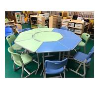 MPLFHSYOS Set di scrivanie modulari trapezoidali ed esagonali/ottagonali - Mobili intelligenti for la consulenza sulla salute mentale e for spazi creativi for istituti formazione scolastica(C)