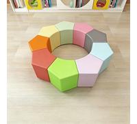 MPLFHSYOS Set di sgabelli modulari esagonali Piece - Sedute colorate ad incastro for la sala giochi dei bambini, le aule e gli spazi collaborativi in ufficio(4)