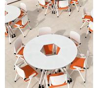 MPLFHSYOS Set di tavoli da conferenza pieghevoli esagonali multifunzionali - Scrivania collaborativa portatile for classi intelligenti/team building/consulenza gruppo(H)