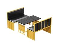 MPLFHSYOS Set Tavolo Da Pranzo Con 2 Panche, Set Di Sedie Da Pranzo For 4 Persone, Scrivania Da Cucina Industriale, For Angolo Colazione, Soggiorno, Sala For Feste(A)