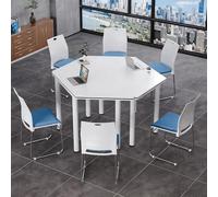 MPLFHSYOS Tavolo pieghevole Smart Classroom - Scrivania multifunzionale esagonale/a striscia lunga, portatile e modulare 拼接 Set mobile for conferenze di consulenza gruppo(A1.2)