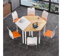 MPLFHSYOS Tavolo pieghevole Smart Classroom - Scrivania multifunzionale esagonale/a striscia lunga, portatile e modulare 拼接 Set mobile for conferenze di consulenza gruppo(D1.6)