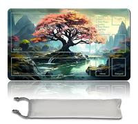 MPLR BOARD GAME Gioco da Tavolo MTG Tappetini da Gioco +Sacchetto Impermeabile Gratuito, Bordi Smussati, MTG PlayMat with Zones(An Original MTG Playmat) (Pink Tree - 2)