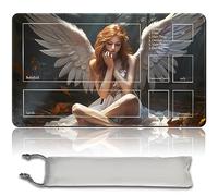 MPLR BOARD GAME Gioco da tavolo MTG tappetini da gioco + sacchetto impermeabile gratuito, bordi smussati, superficie in gomma liscia, MTG Playmat with Zones(An Original Angel of Flight Alabaster