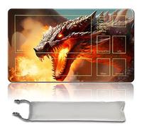 MPLR BOARD GAME Gioco da tavolo MTG tappetini da gioco + sacchetto impermeabile gratuito, bordi smussati, superficie in gomma liscia, MTG PlayMat with Zones(An Original Ancient Hellkite Playmat) (con