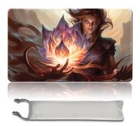MPLR BOARD GAME Gioco da tavolo MTG tappetini da gioco + sacchetto impermeabile gratuito, bordi smussati, superficie in gomma liscia, MTG PlayMat with Zones(An Original Black Lotus Playmat) (Black