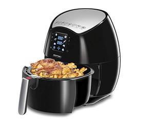 MPM MFR-06 Friggitrice ad Aria, senza Olio, 4.5L, Digital Touch Screen, Airfryer con 8 Programmi Preimpostate, Timer 30 min, Temperatura Regolabile, Cucina Sana, BPA Free, 1500W