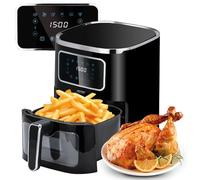 MPM MFR-09 - Friggitrice ad aria calda 5 l, Airfryer 1450 W, 6 programmi automatici, cottura senza grassi, grigliare e cuocere senza olio, timer, regolatore di temperatura, rivestimento antiaderente