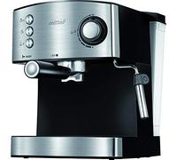 MPM MKW-06M Macchina per caffè Espresso e Cappuccino da 20 Bar, Ugello per il Latte, Scaldatazze, Serbatoio dell'acqua Rimovibile da 1,7 Litri, Sistema THERMOBLOCK 850W, Nero/Acciaio Inox.