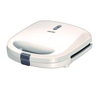 MPM MOP-27 Sandwich Panini Maker Elettrico per 2 Sandwichs, 4 a Forma di Triangolo, Piastre Antiaderenti, Temperatura automatica, Compatto, Bianco, 750W