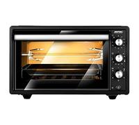 MPM MPE-10/T Forno a Convezione 37 L, Girarrosto per Polli, Porta a Doppio Vetro, 5 Modalità di Calore, Timer, Regolazione della Temperatura, Nero, 1650W
