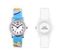 MPM orologio da polso per bambini, orologio personalizzato per bambini con nome del tuo bambino, cassa in metallo, orologio per bambini con cinturino in silicone, orologio per bambini ragazzo/ragazza