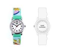MPM orologio da polso per bambini, orologio personalizzato per bambini con nome del tuo bambino, cassa in metallo, orologio per bambini con cinturino in silicone, orologio per bambini ragazzo/ragazza