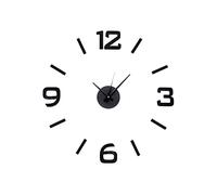 MPM Quality Fai da te Black Wall Clock - Orologio da parete 3D da parete, design moderno, in materiale EVA, decorazione per soggiorno, cameretta dei bambini, colore nero