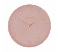 MPM Quality Orologio da parete di design, rosa, moderno, in plastica, vetro, movimento al quarzo Sweep, 305 x 305 x 42 mm, per soggiorno, camera da letto, cucina, ufficio e qualsiasi stanza