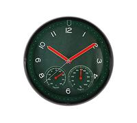 MPM Quality Orologio da parete in plastica, verde, motore a passo al quarzo, igrometro, termometro, indicatore di temperatura e umidità, quadrante originale, E01.3084.40, ∅ 314 x 45 mm