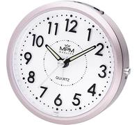 MPM Quality Sveglia di design, in plastica, sveglia, rosa, moderna, luminosa, analogica, sveglia ascendente, snooze, funzione snooze, luce notturna, decorazione da tavolo per casa, camera da letto,