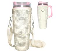 mpmpssss Borsa per il trasporto della bottiglia d'acqua, adatta per bicchieri Stanley da 1,18 l, con manico, in neoprene, con tracolla regolabile, per accessori Stanley Cup.