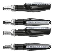 MPODYTSF Luce di Segnalazione Indicatori di Direzione Universali per Moto Lampadine 12V 4 Pezzi Indicatori di Direzione per Moto Luci Indicatore Lampeggiante(Black)