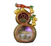 MPOPO Fontane da Tavolo Decorazione dell'ufficio d'ingresso dell'umidificatore da Tavolo della Fontana Rotante Feng Shui Zucca Creativa Cinese Fontane d'Acqua per Interni(with Atomization)