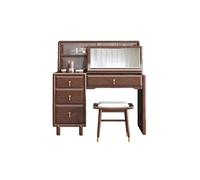 MPOPO Scrivania da Toeletta Toeletta in legno portaoggetti a doppio scopo con specchio