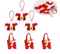 Mppchhn Borsellino per Posate di Natale | Decorazioni Natalizie per Il Pranzo - Sacchetti per Posate | per Feste Albero delle Tavola Cena Ristorante Cucchiaio Coltelli