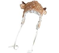 Mppchhn Cappello In Peluche Animale | Per Cosplay Con Stampa A Motivo Di Corna | Cappello Super Morbido e Caldo - per Uso Quotidiano, Viaggio, Inverno, Vacanza, Festa, Cosplay, Commedia e Palcoscenico