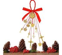 Mppchhn Ciondolo Specchietto Retrovisore,Arte Murale Benedizione San Benedetto - Ornamento Religioso Metallo Interni Auto,Per Camion SUV Finestrino Parabrezza Porta Viaggio Vacanza Compleanno Donne