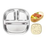 Mppchhn divisi per bambini, con, per lo svezzamento a LED, in acciaio, antiscivolo, utensili per mangiare per bambini, per casa, campeggio, viaggi, scuola materna