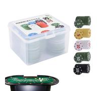 Mppchhn Fiches Da Poker - Numerati 100 Pezzi Colorati Per Giochi Con Custodia,Fiches Da Poker,Per Casa Viaggio Notte Esposizione Tornei Feste Vacanza Compleanno Uffici Stanza Raduno Familiare