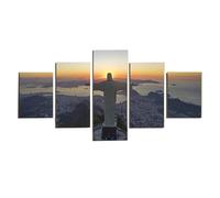 MPPSU Cristo-Redentore-Statua-Rio-De-Janeiro-Brasile 5 Pezzi HD Modulari Canvas Quadri Decorazioni Per La Casa Stampe Su Tela Poster Quadri Moderni Soggiorno Quadro Moderno Camera Da Letto
