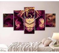 MPPSU Dragon'S-Sin-Of-Wrath-Meliodas-The-Seven-Deadly-Sins-Anime 5 Pezzi HD Modulari Canvas Quadri Decorazioni Per La Casa Stampe Su Tela Poster Quadri Moderni Soggiorno Quadro Moderno Camera Da Letto
