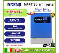 MPPT 6.2KW Inverter solare off-grid ibrido 120A 230Vac 48V 500Vdc Parallelo WIFI
