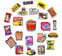 MPQDFG 22 decorazioni per scarpe da cibo, impermeabili, con fibbia in PVC, possono essere abbinate fai da te con regali per feste per ragazzi e ragazze