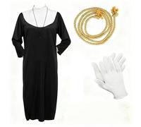 Mprocen Costume da suora per adulti, 6 pezzi, costume da suora, vestito religioso per film, abito classico per Halloween, con collana a croce, guanti, corda in vita, adesivo per cicatrici, cosplay