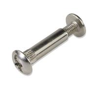 Mprofi MT® 10 Pezzi | Viti di Collegamento M4 x 32-38mm | Viti di Giunzione Connettori, per Mobili | Metallo Nichelato | Connettore per Armadio | Connettori per Raccordo Mobili | Acciaio Nichelato