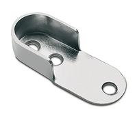 Mprofi MT® 2 Pezzi | Supporti per Tubi Ovali da Armadio | Supporti per Asta Appendiabiti 30x15 mm | Reggitubo in Metallo Nichelato per Guardaroba e Armadi