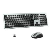 MPTOG Tastiera wireless e mouse Combo per PC e laptop (grigio)