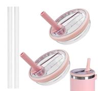 MPXEAVG 2 Pezzi Sostituzione del Coperchio della Tazza Compatibile con Stanley Cup 40 oz, Stanley Accessori Riutilizzabili, con 2 Cannucce, StanleyCup Accessori (Rosa)