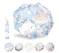 MPXEAVG Ombrello Portatile, Ombrello Pieghevole Antivento, Ombrellino, Ombrello da Viaggio, Modello carino, Ombrellino per Universale per Uomini e Donn (luna)