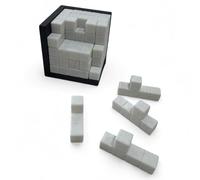 MPZONLINE Puzzle 3D, gioco da tavolo per bambini e adulti, a forma di cubo, 25 pezzi. (Rosso)