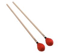 MQ-06 Nuove Bacchette per Xilofono Intermedie - Aste in Legno di Acero con Cerchio Nero per Marimba - Perfette per Musicisti e Studenti (rosso)