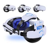 MQ Series Head Strap con batteria da 7500 mAh, cinturino regolabile VR Elite per Meta Quest 3S/Quest 3/Quest 2 con due pulsanti - Prolunga il tempo di riproduzione per gli accessori Oculus