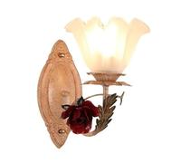 MQDLJSE Applique da Parete a Forma di Fiore, in Vetro lattiginoso Rosso e Rosa, da Parete per Bagno, sopra Lo Specchio del Trucco, Lampada da Parete Antica Vintage in Stile Country Frances