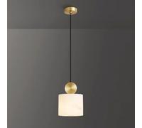 MQDLJSE Lampada a Sospensione in Marmo, Lampada a Sospensione in alabastro Naturale, lampadario in Rame, lampade a Sospensione Moderne, lampadario a Isola per Sala da Pranzo, Cucina, camer